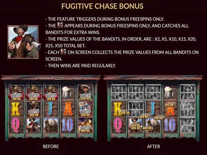 โบนัส Fugitive Chase เกมสล็อต Bounty Hunter ค่าย Joker Gaming